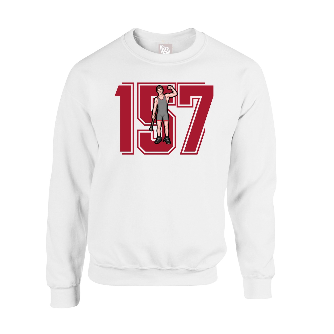 Fleece Crew — Number in White
