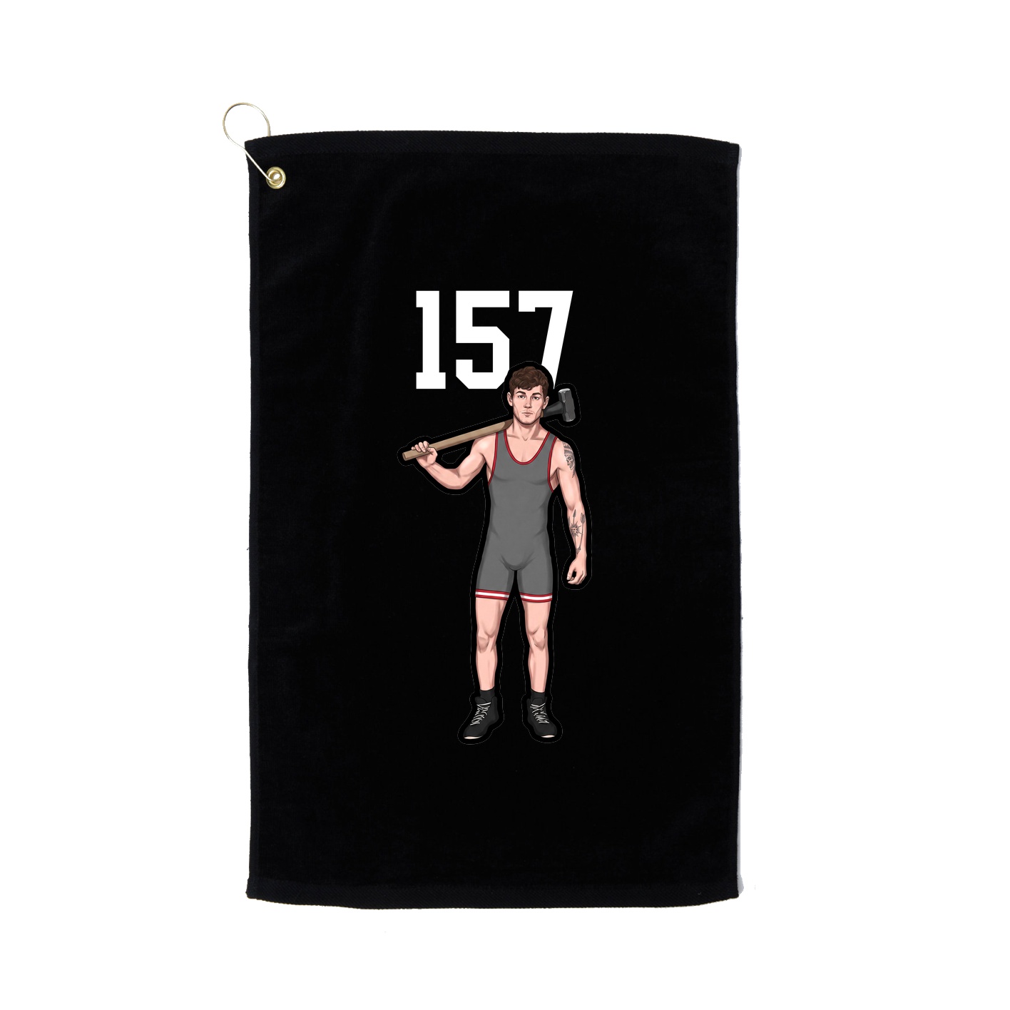 Golf Towel — Number Top in Black