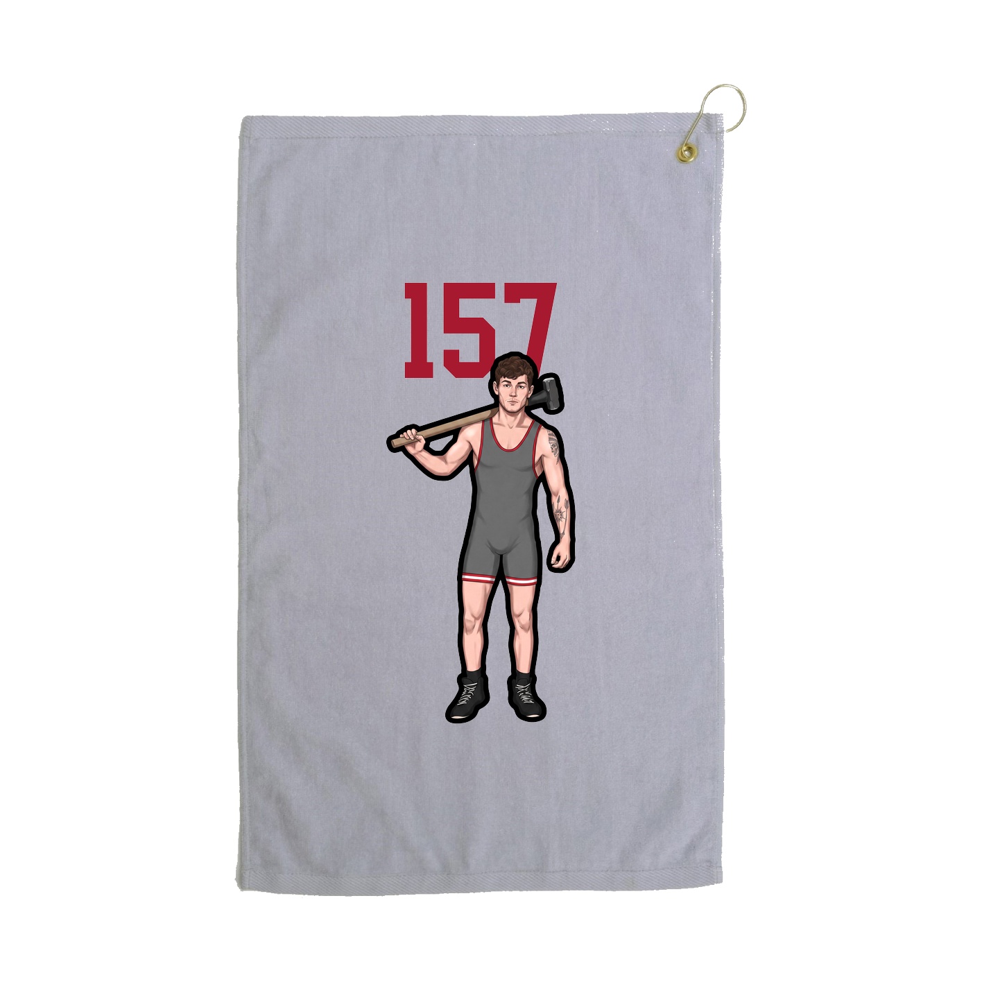 Golf Towel — Number Top in Grey