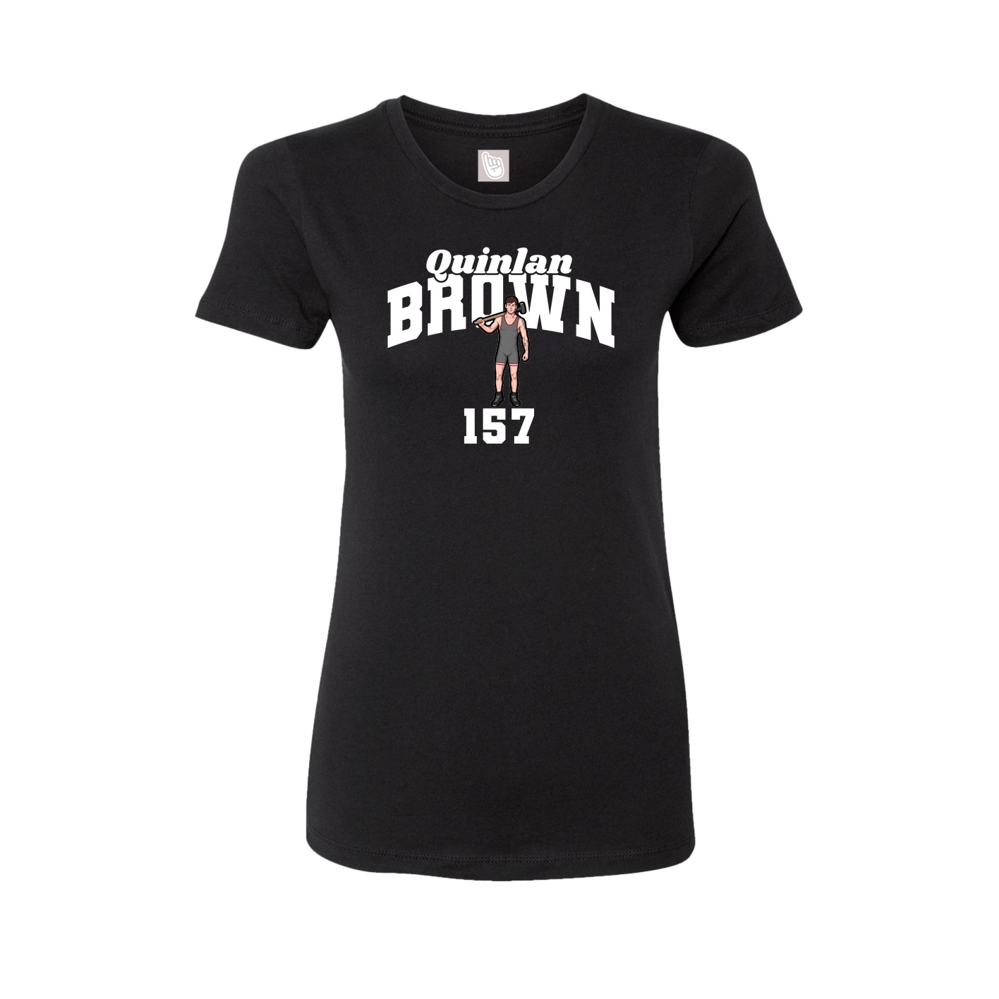 Fitted Women's Tee — Signature Arch in Black