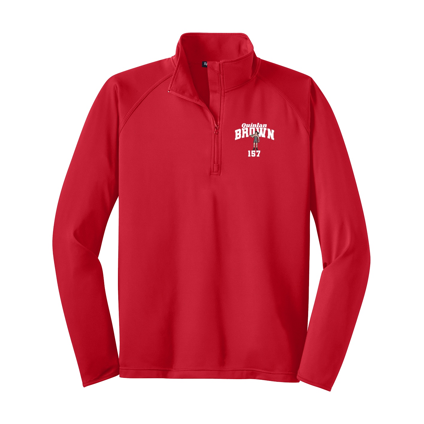 Q-Zip Pullover — Signature Arch in Red