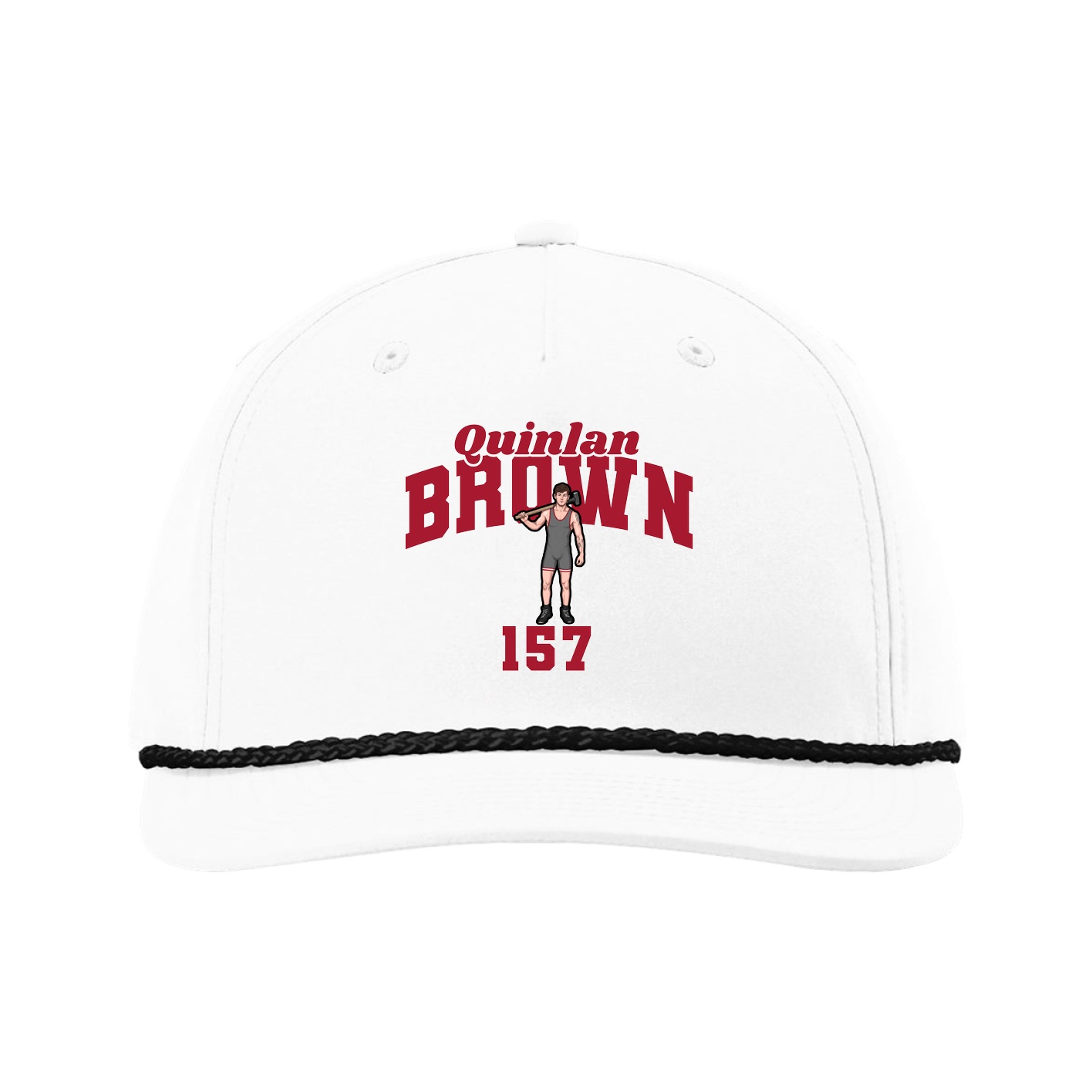Five-Panel Classic Rope Cap — Signature Arch in White