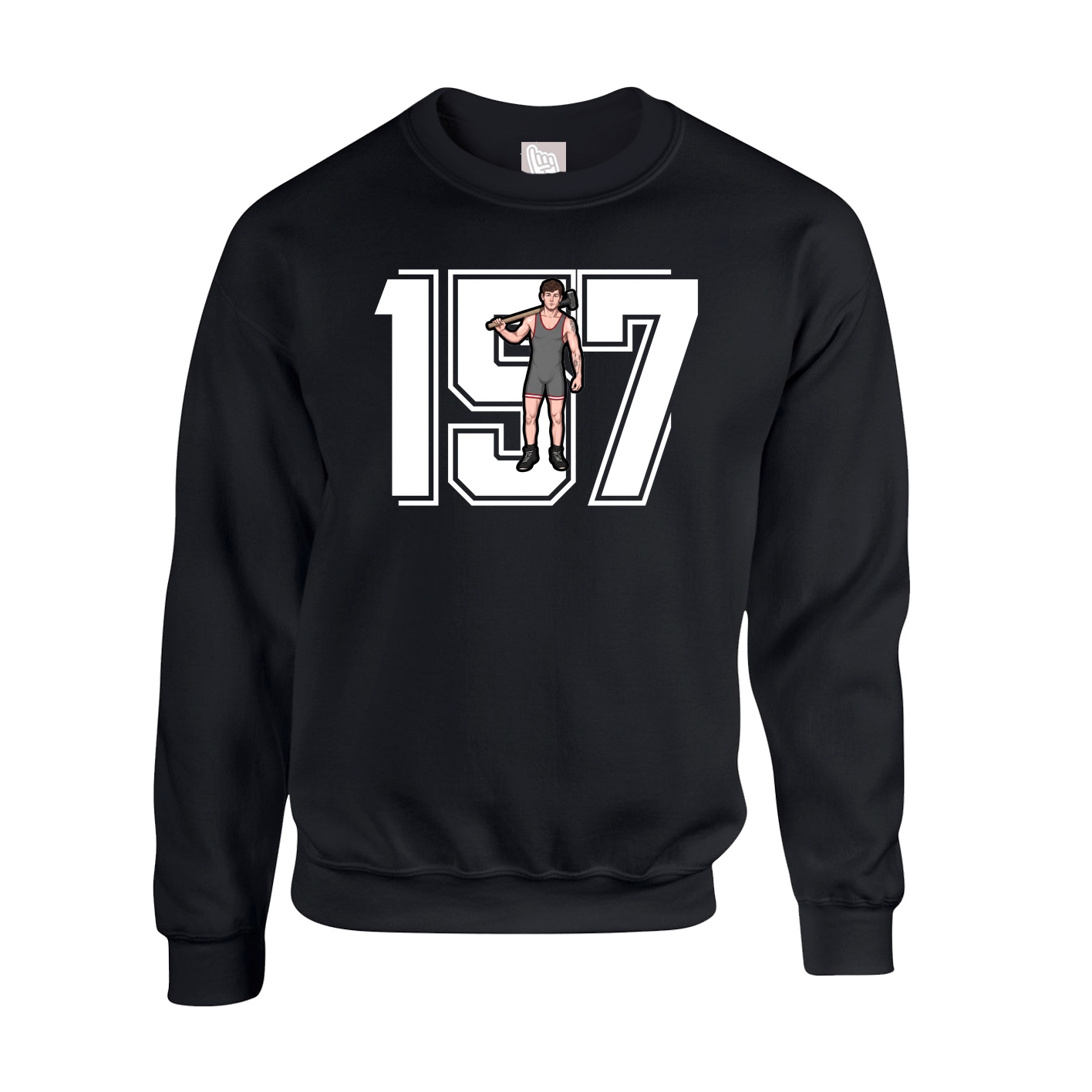 Fleece Crew — Number in Black
