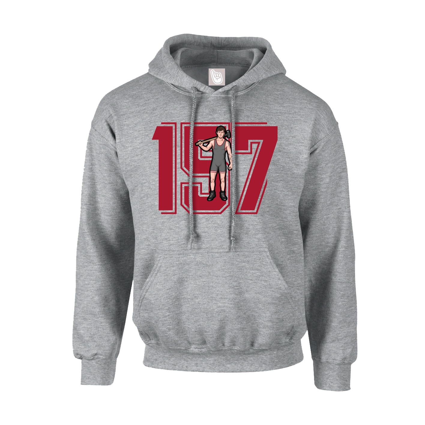 Youth Hoodie — Number in Grey