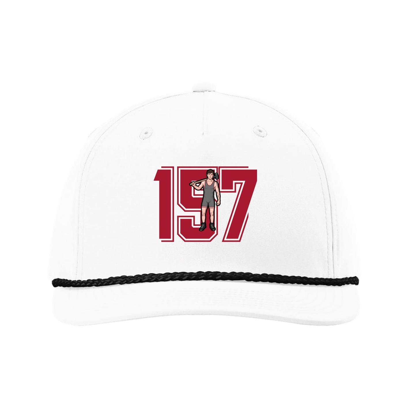 Five-Panel Classic Rope Cap — Number in White