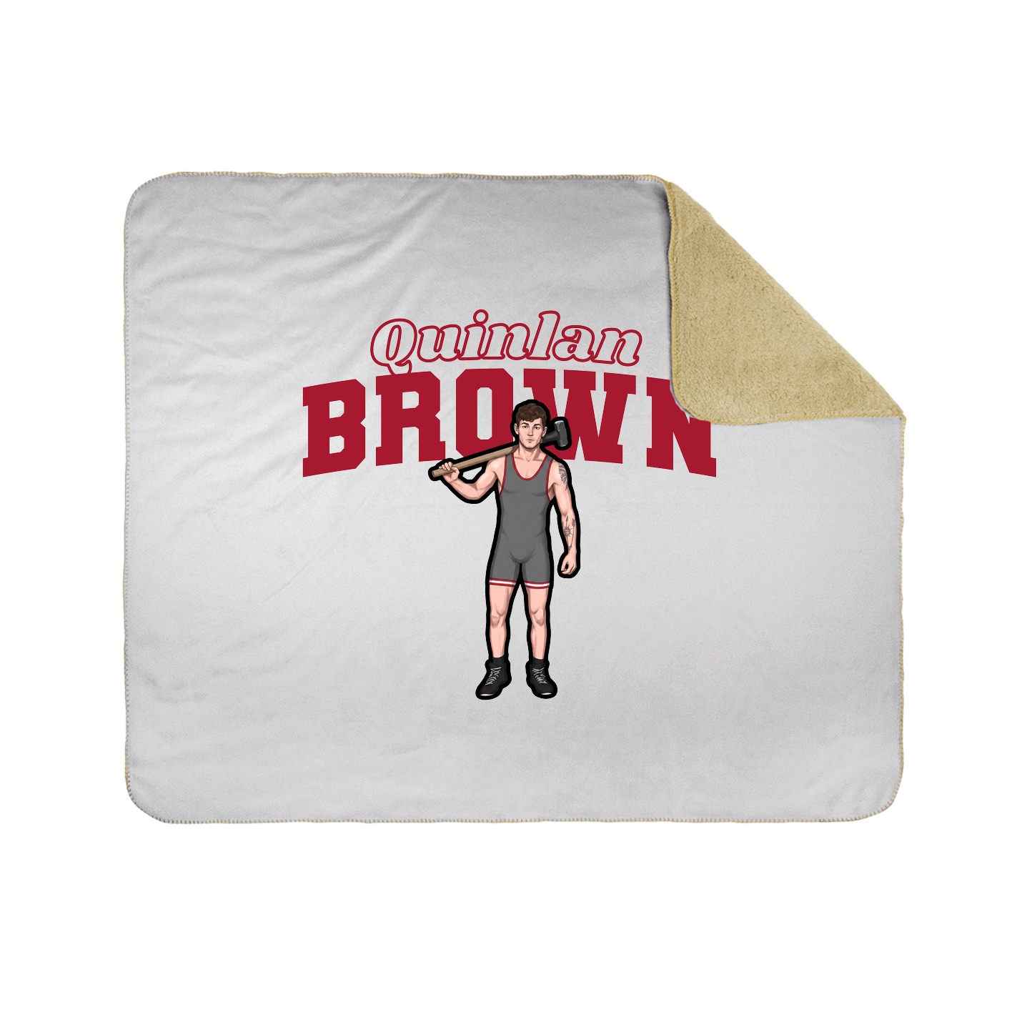 Throw Blanket — Name Arch in White