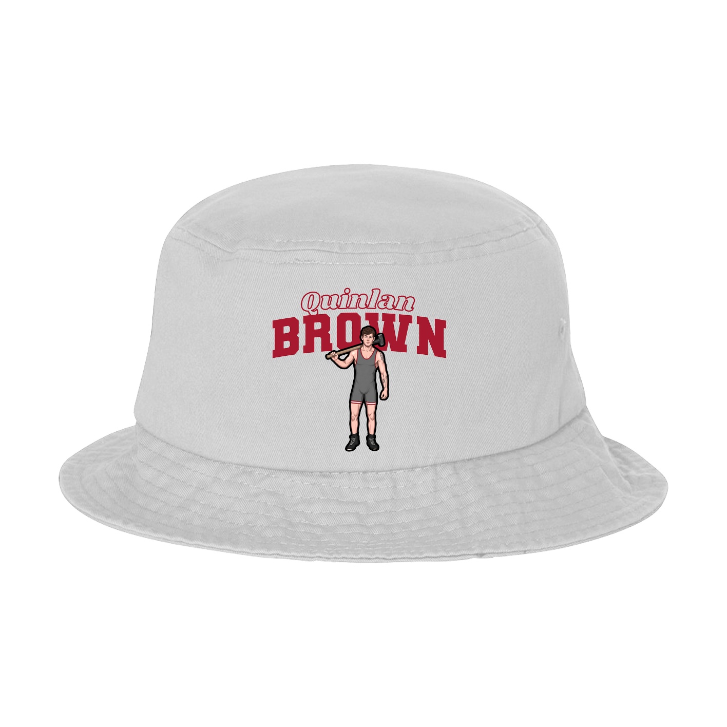 Bucket Cap — Name Arch in White