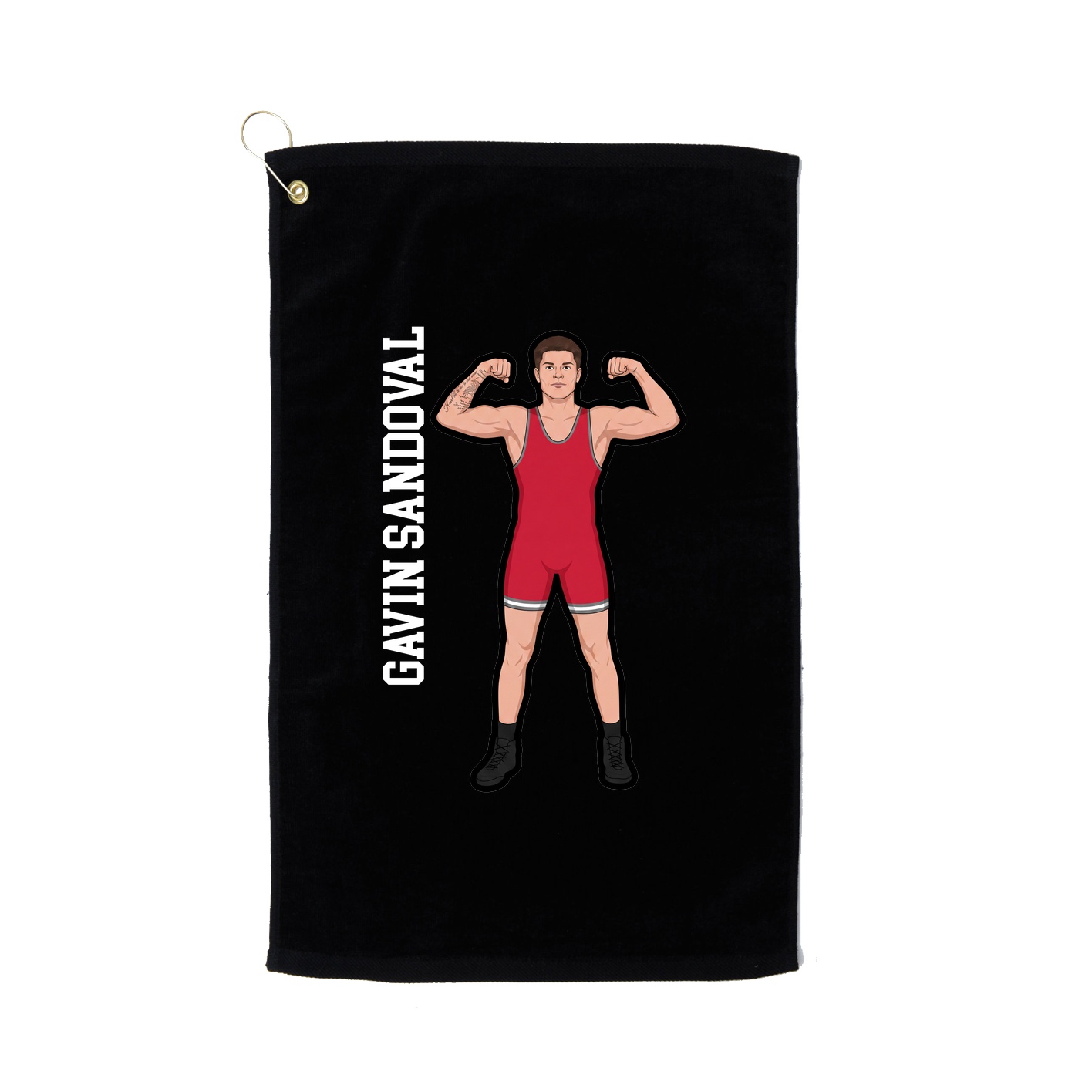 Golf Towel — Name Vertical in Black