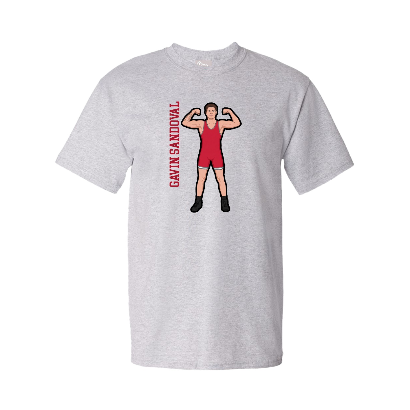 Tee — Name Vertical in Grey