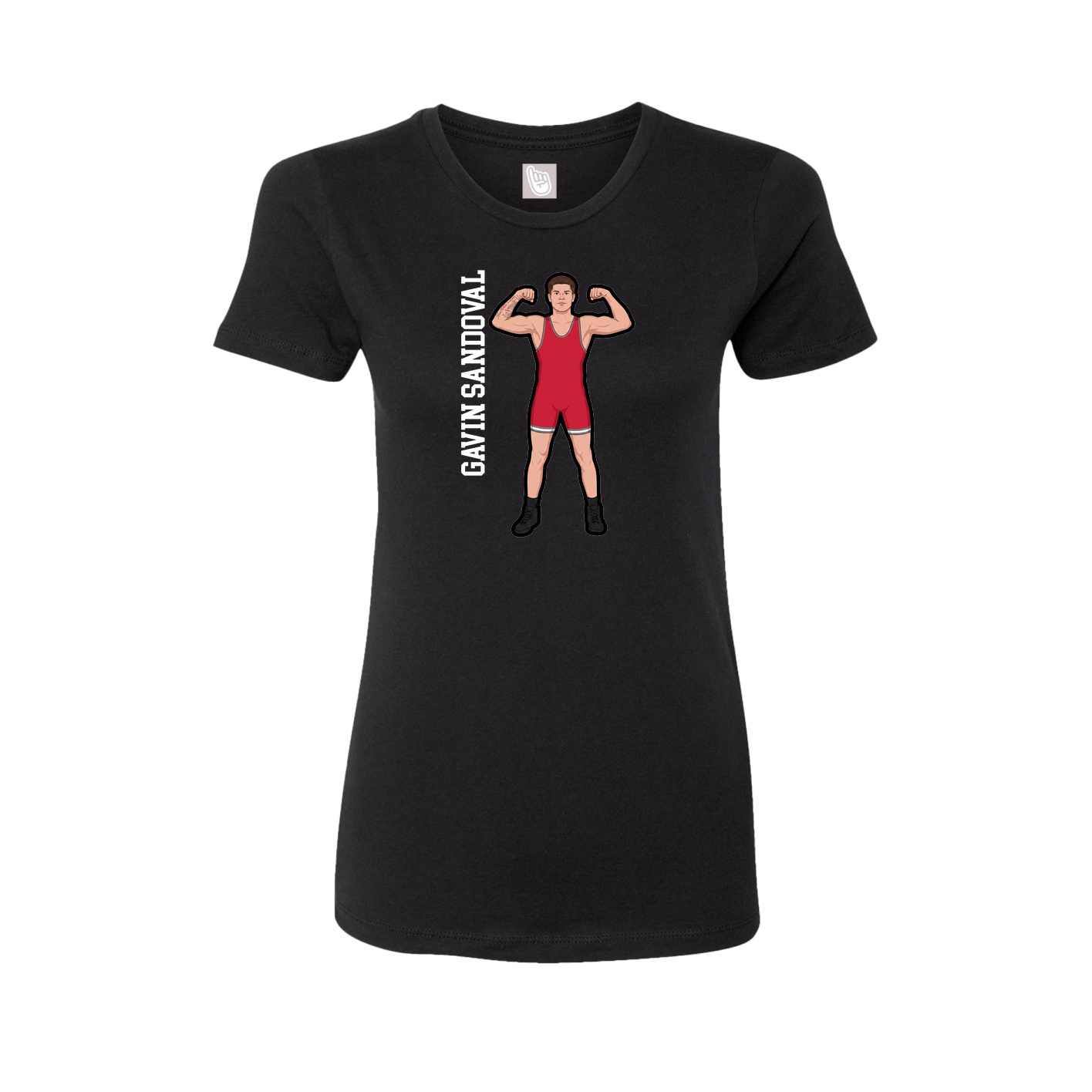 Fitted Women's Tee — Name Vertical in Black