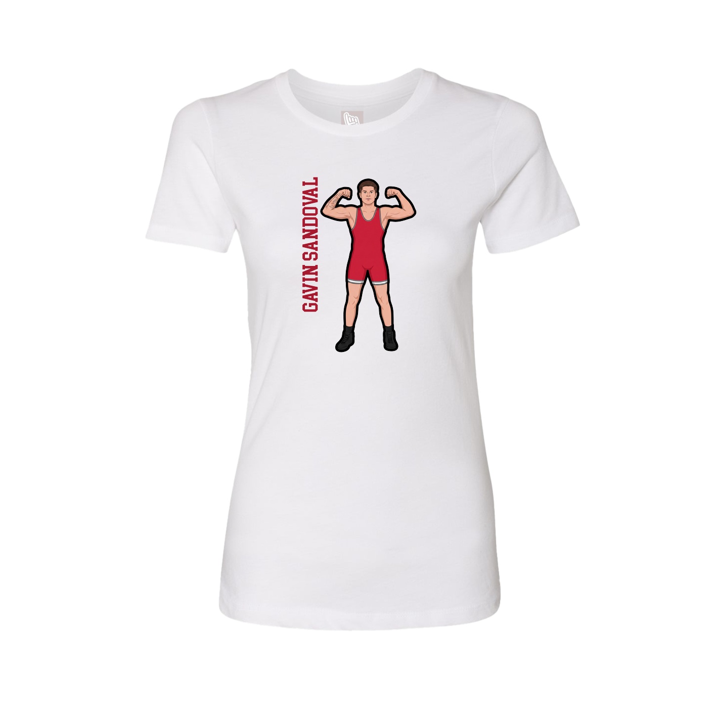 Fitted Women's Tee — Name Vertical in White