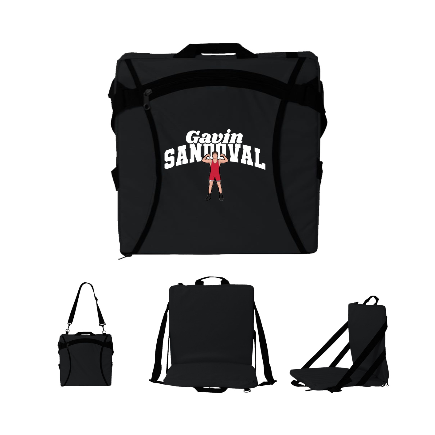 Folding Stadium Seat — Signature Arch in Black