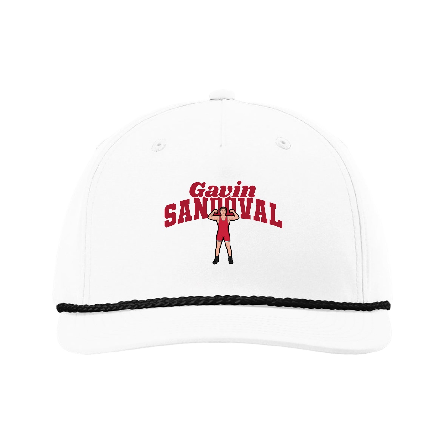 Five-Panel Classic Rope Cap — Signature Arch in White