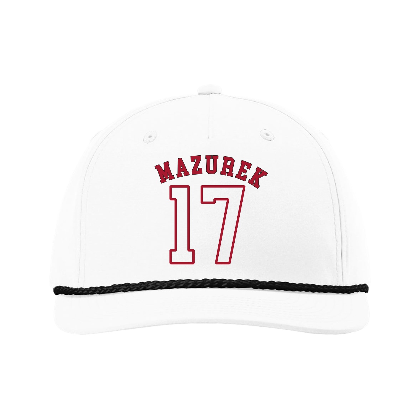 Five-Panel Classic Rope Cap — Shirsey Arch in White