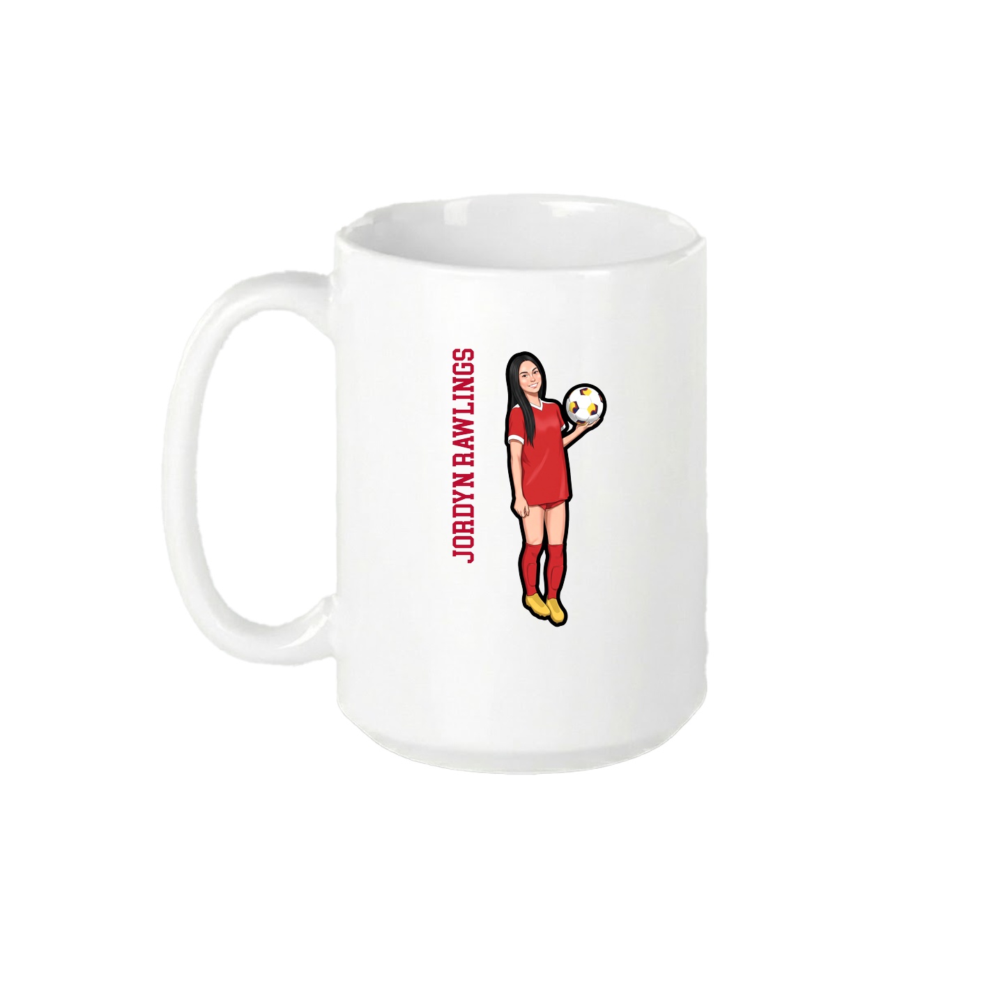 15oz Coffee Mug — Name Vertical in White