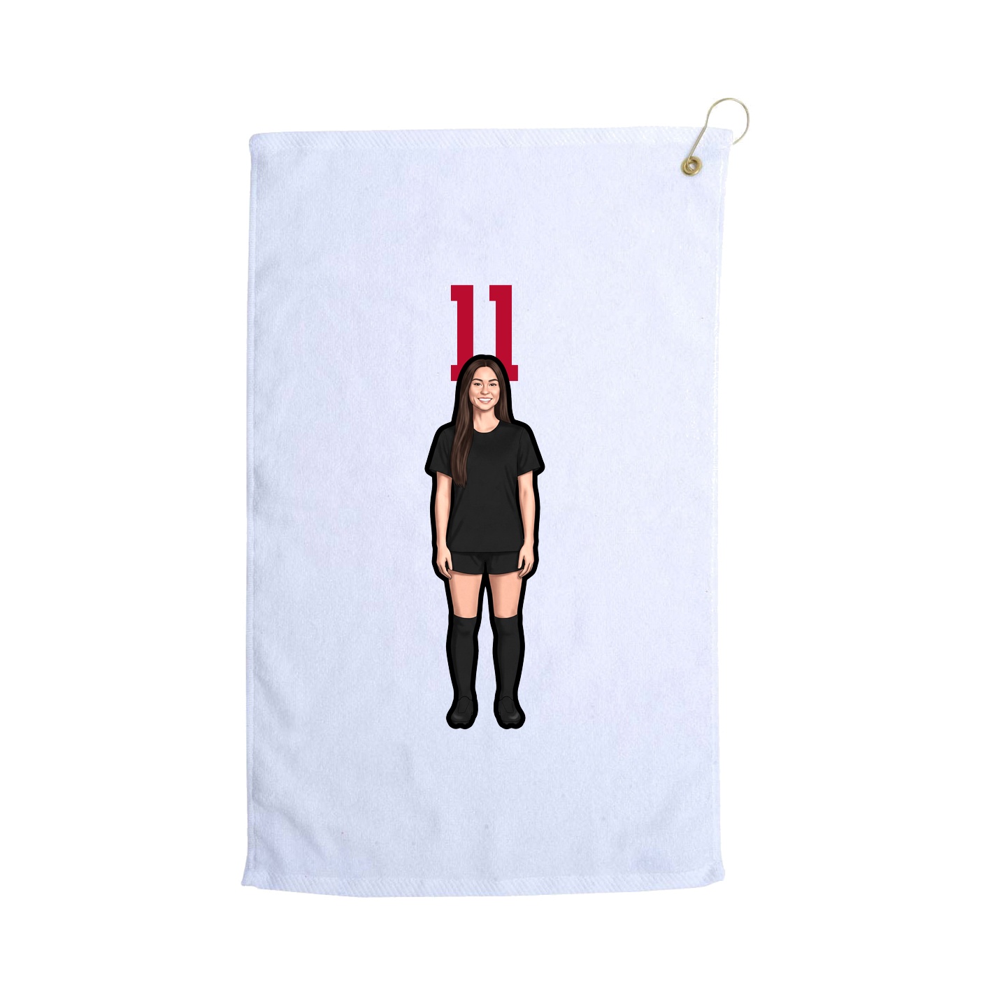 Golf Towel — Number Top in White