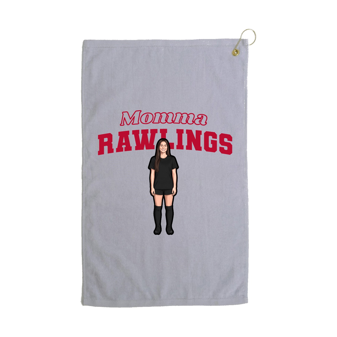 Golf Towel — Mothers Day Block in Grey