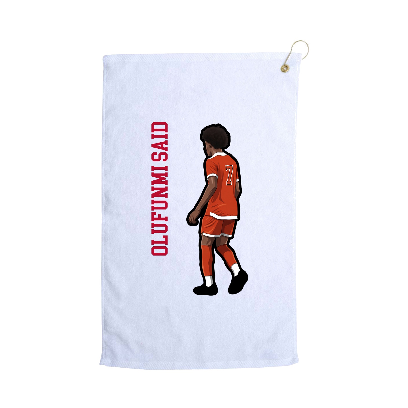 Golf Towel — Name Vertical in White