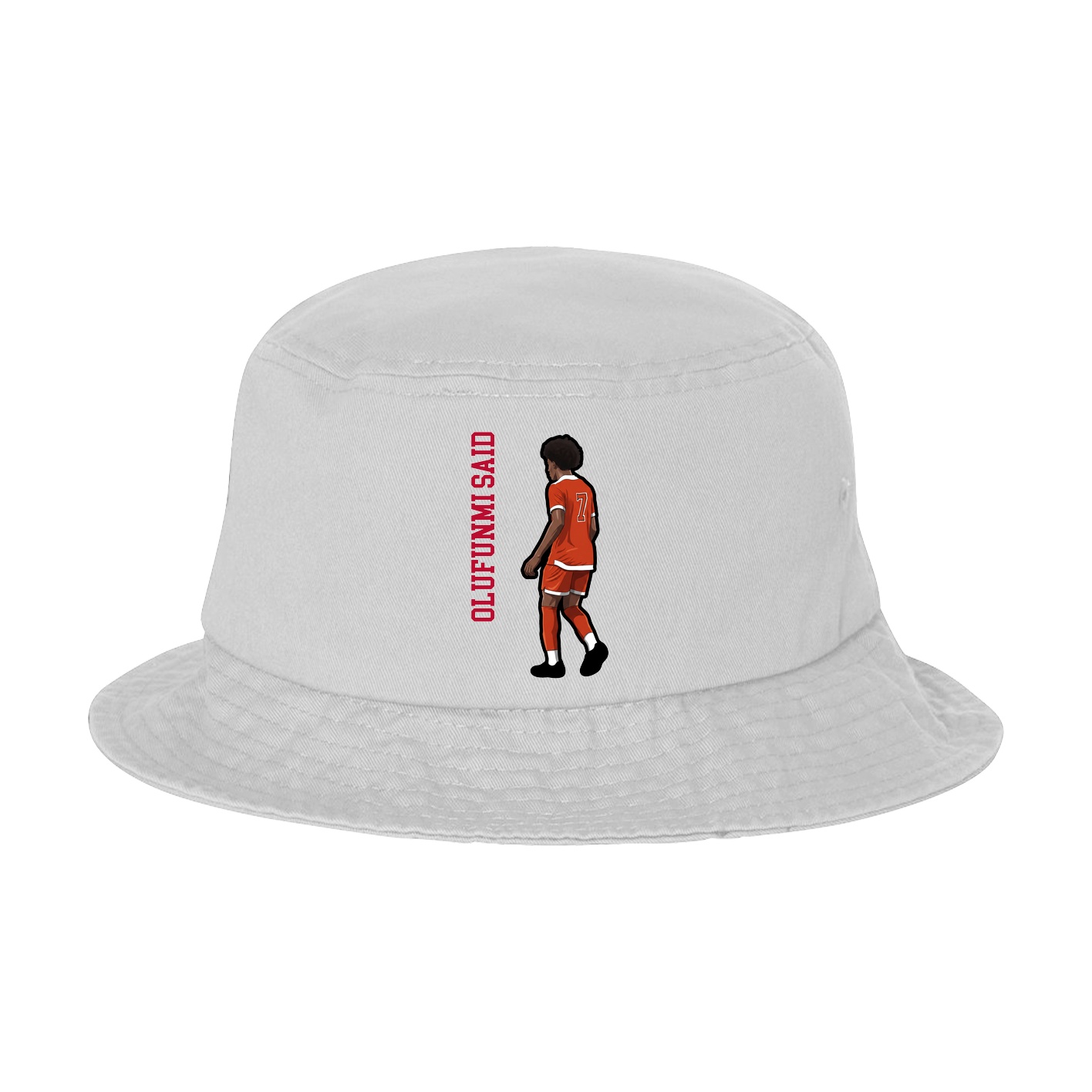 Bucket Cap — Name Vertical in White