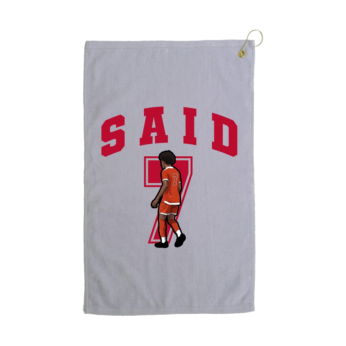 Golf Towel — Number in Grey