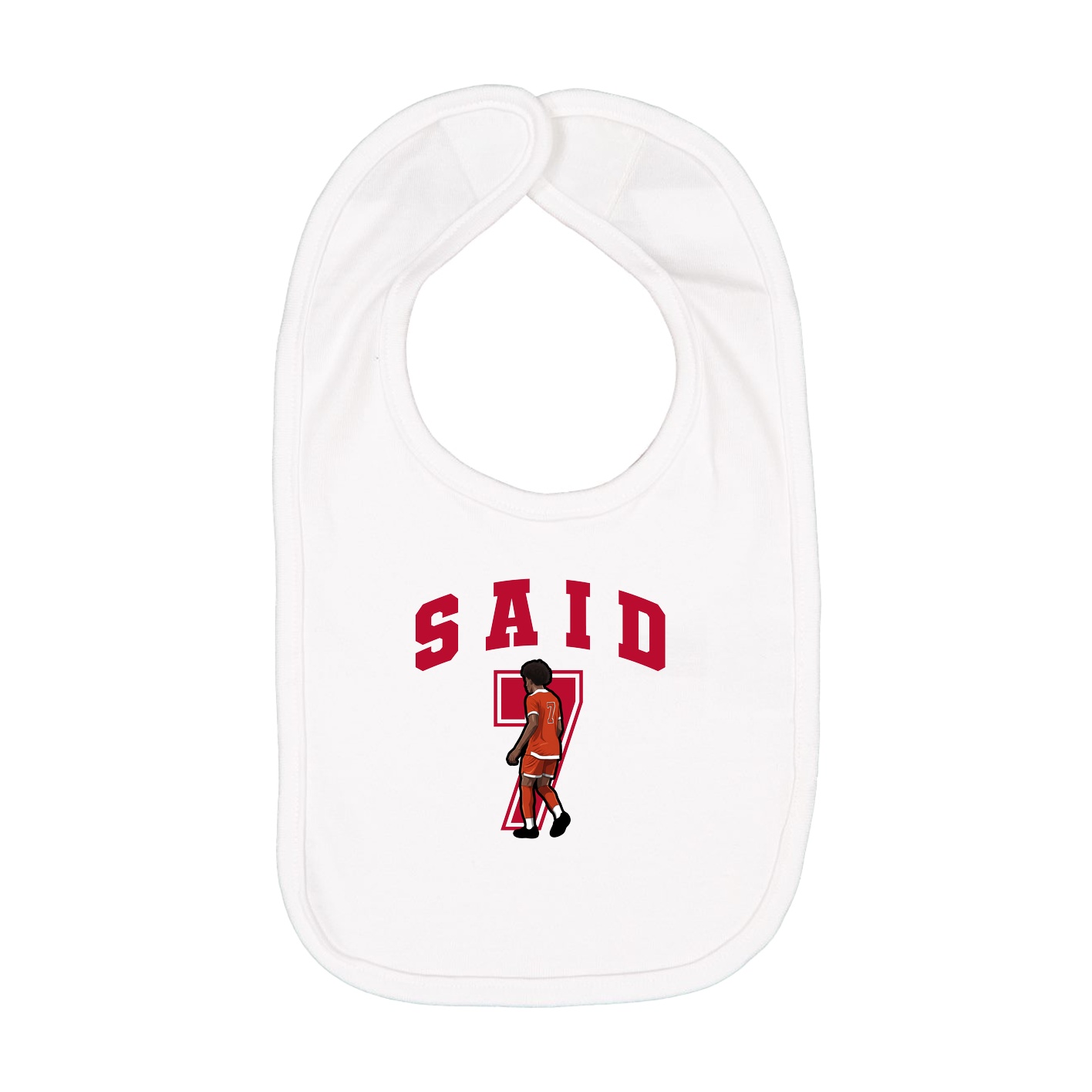 Infant Bib — Number in White