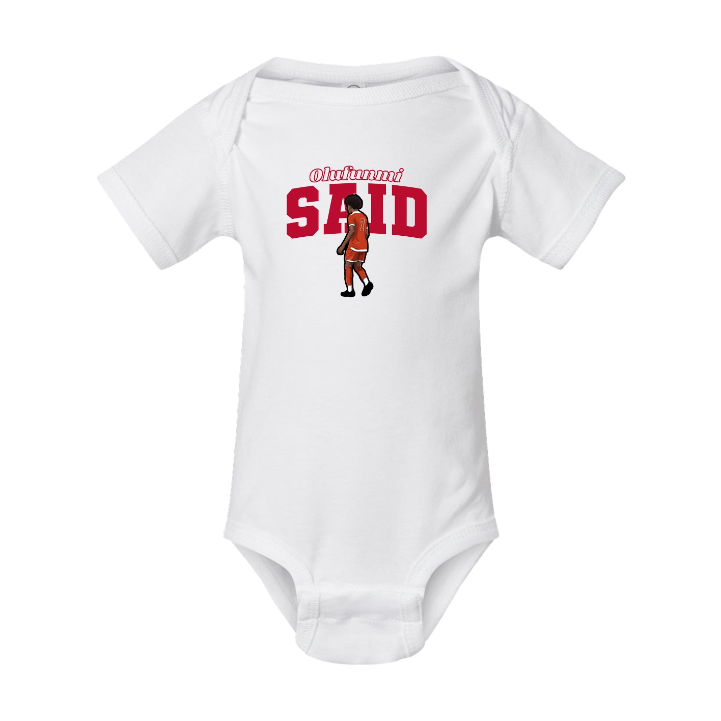 Baby Onesie — Name Arch in White
