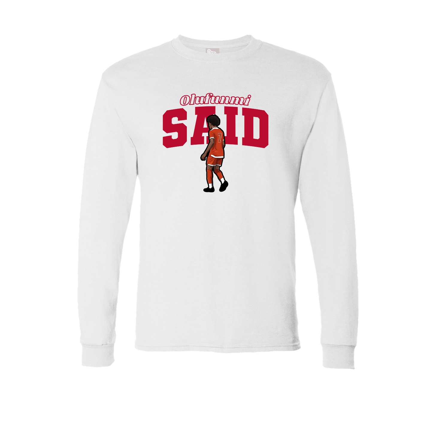 Long Sleeve Tee — Name Arch in White