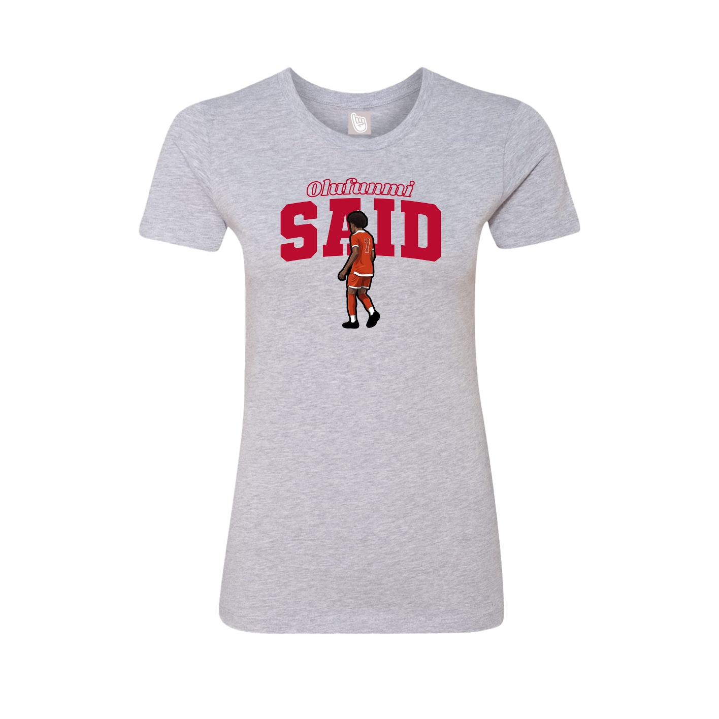 Fitted Women's Tee — Name Arch in Grey
