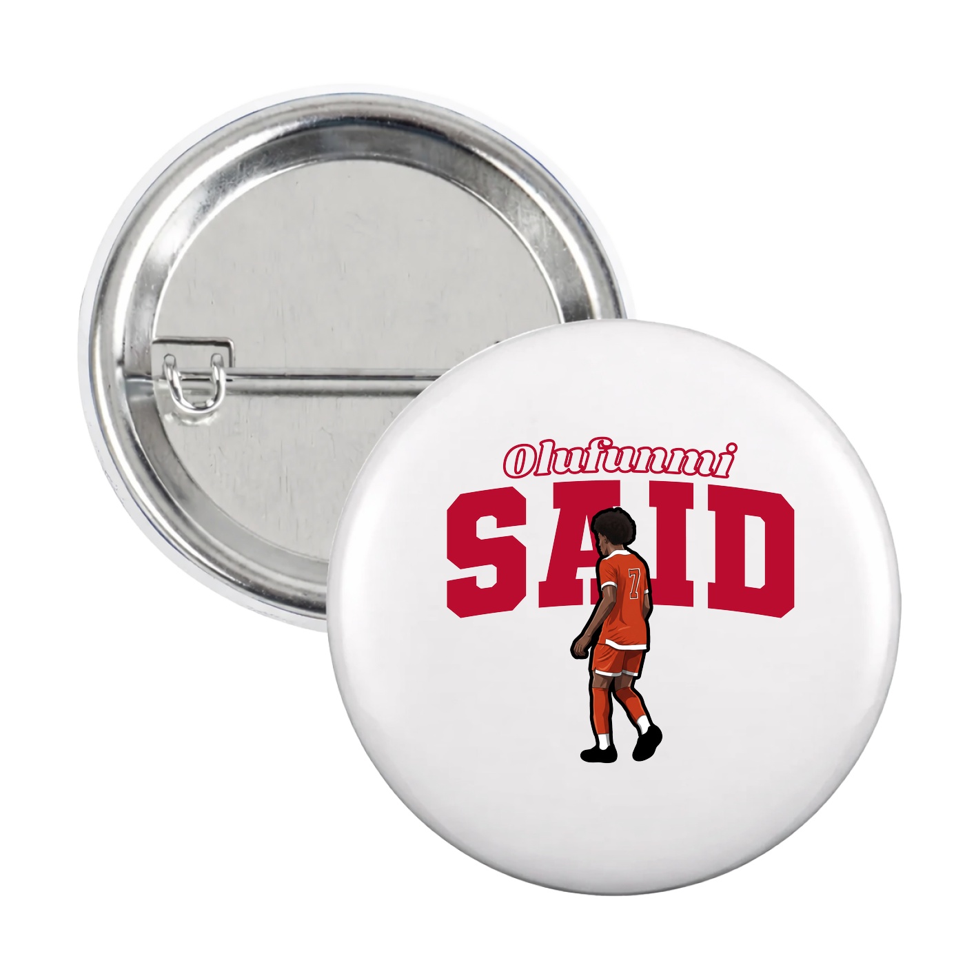Game Day Button — Name Arch in White