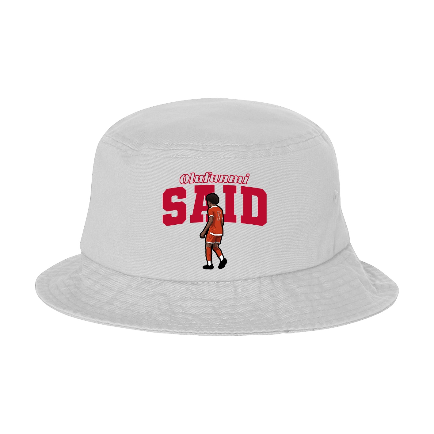 Bucket Cap — Name Arch in White