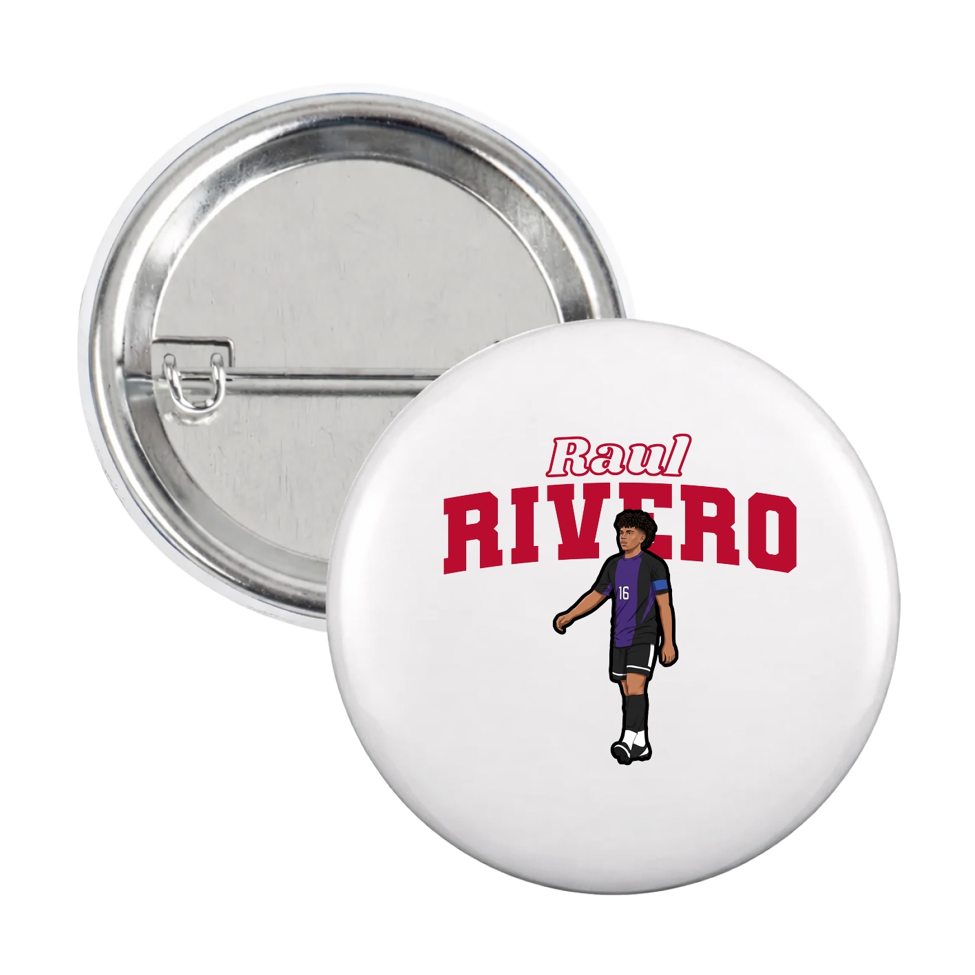 Game Day Button — Name Arch in White