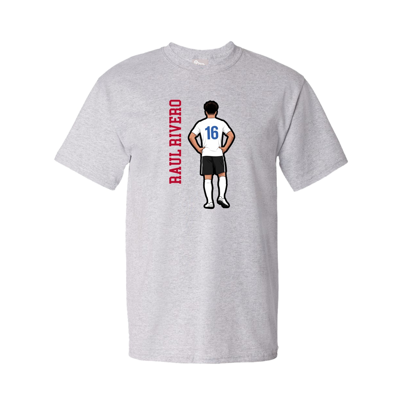 Tee — Name Vertical in Grey