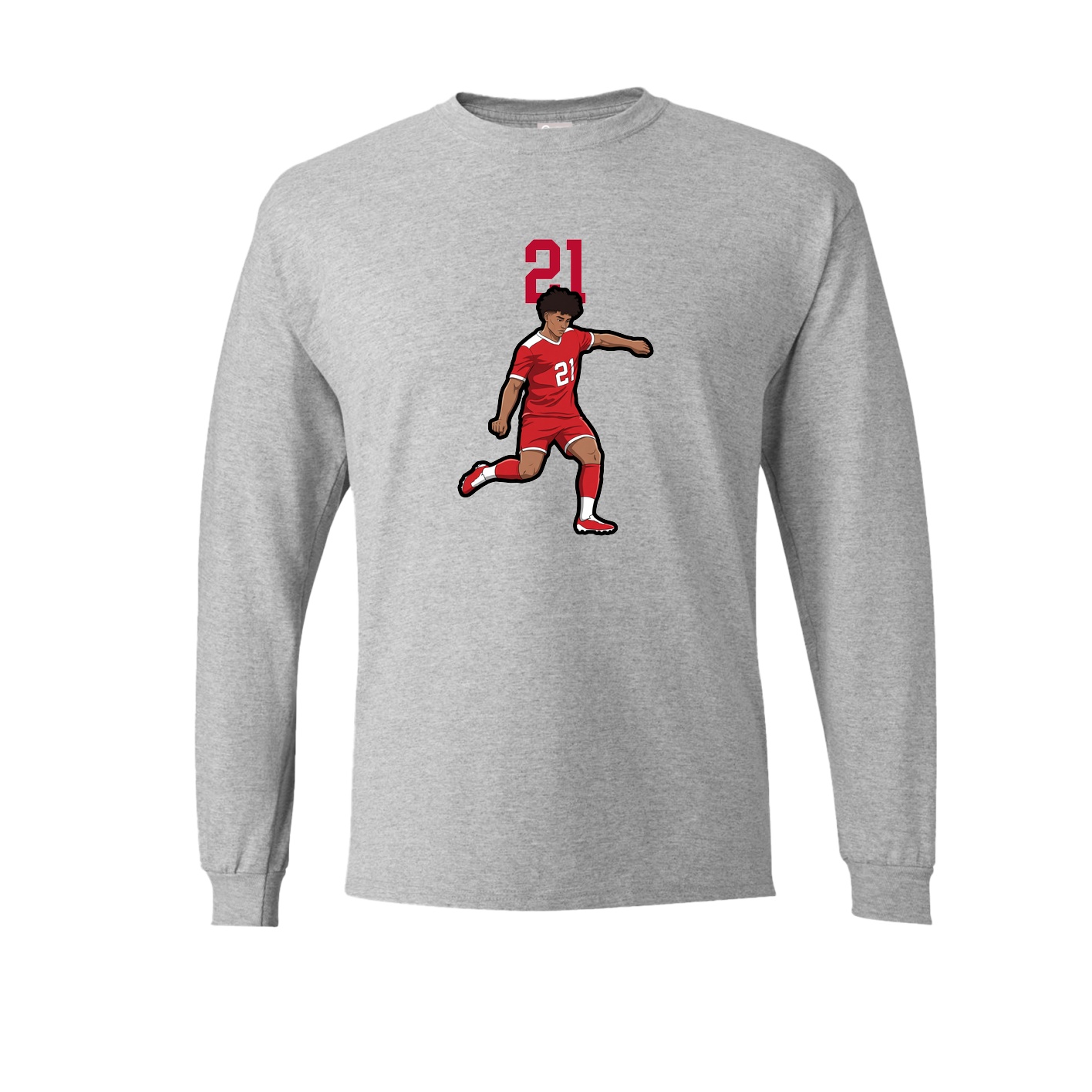 Long Sleeve Tee — Number Top in Grey
