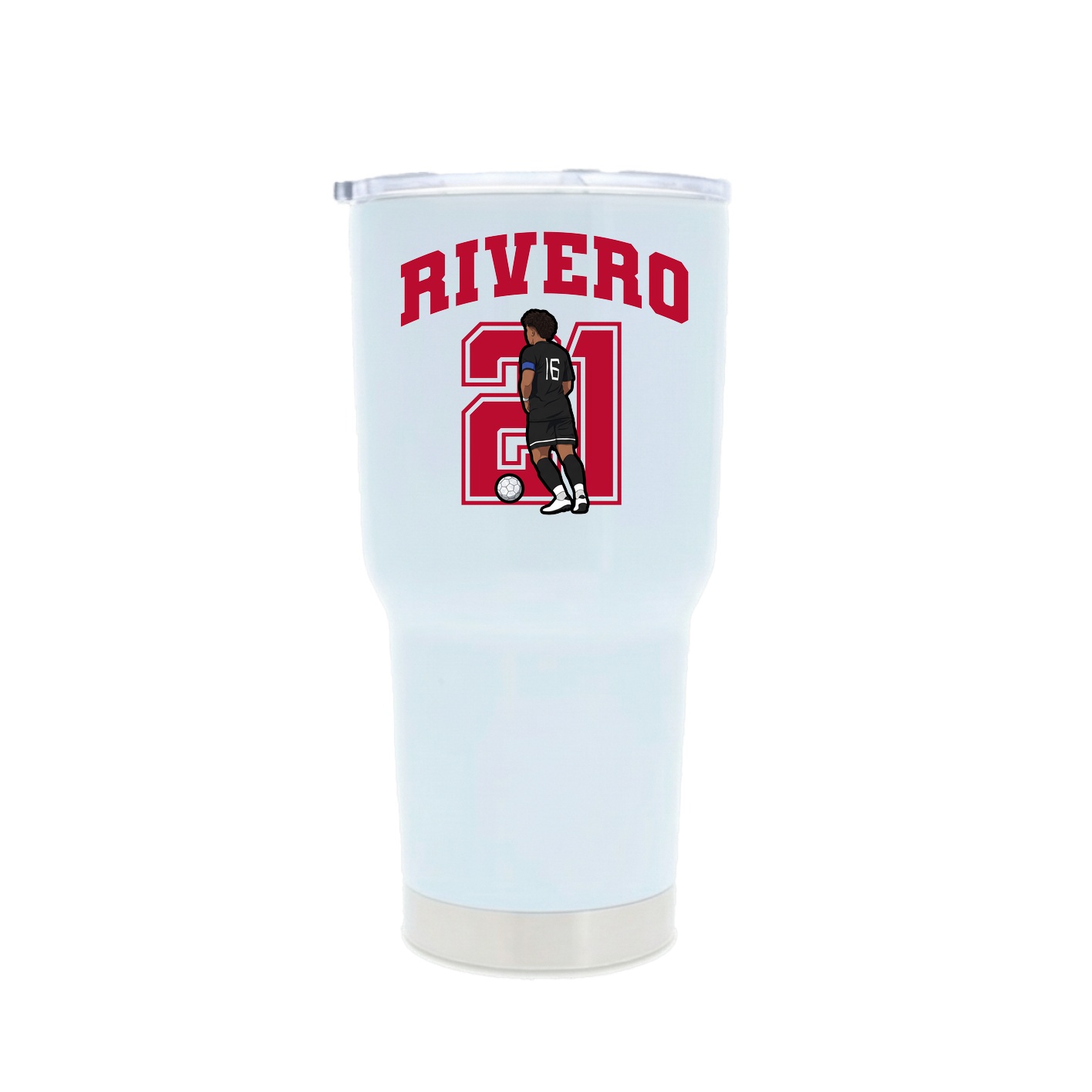 30oz Stainless Steel Tumbler — Number in White