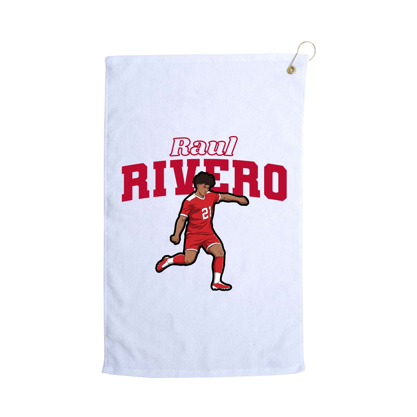Golf Towel — Name Arch in White