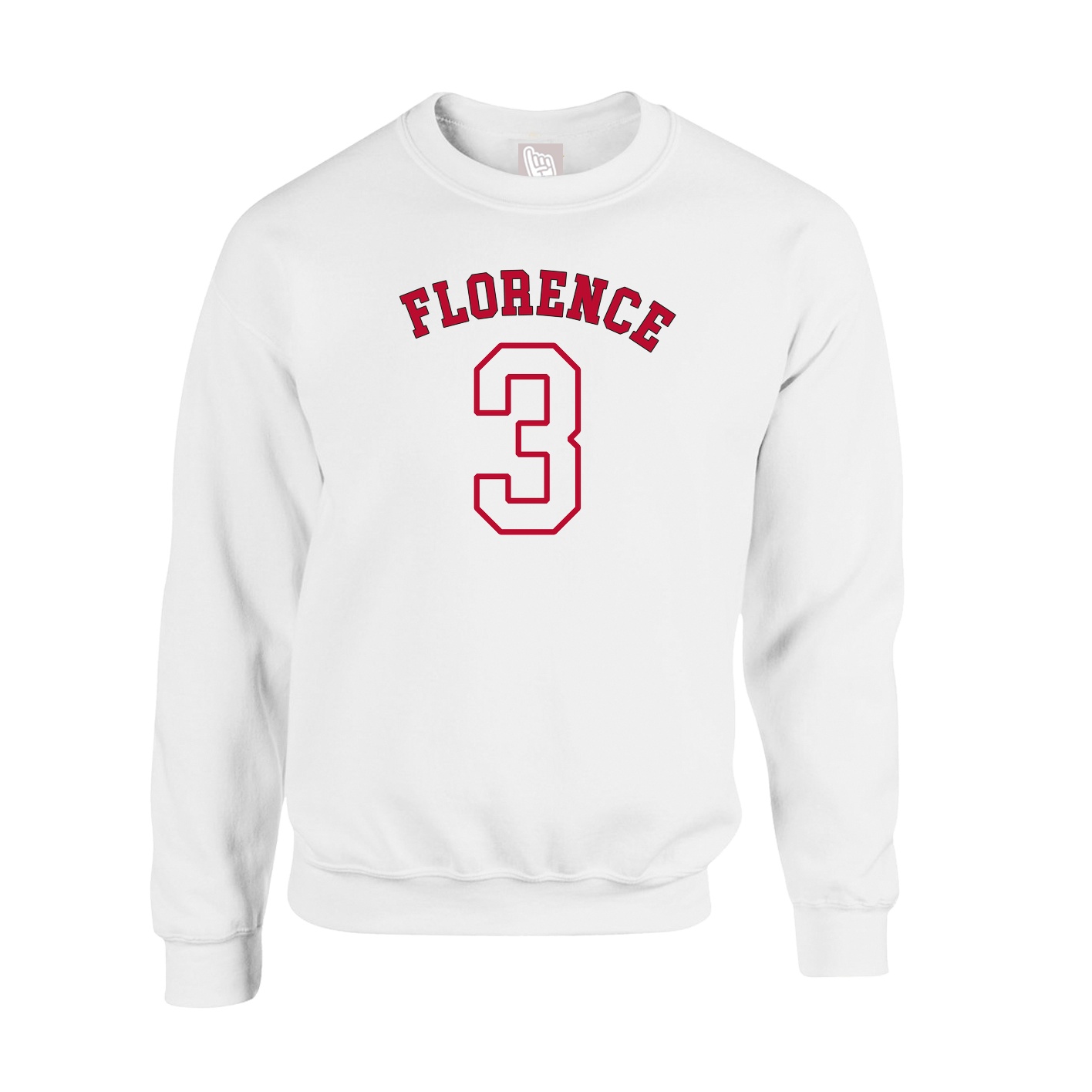 Fleece Crew — Shirsey Arch in White