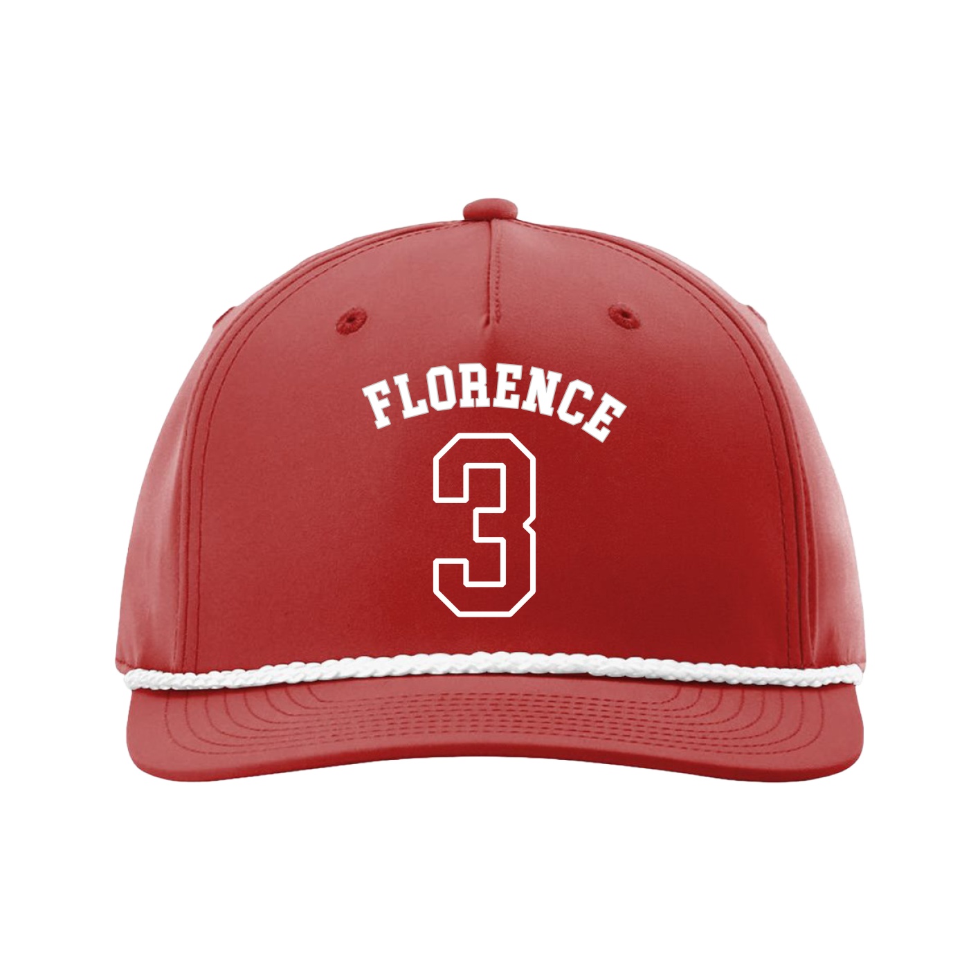 Five-Panel Classic Rope Cap — Shirsey Arch in Red