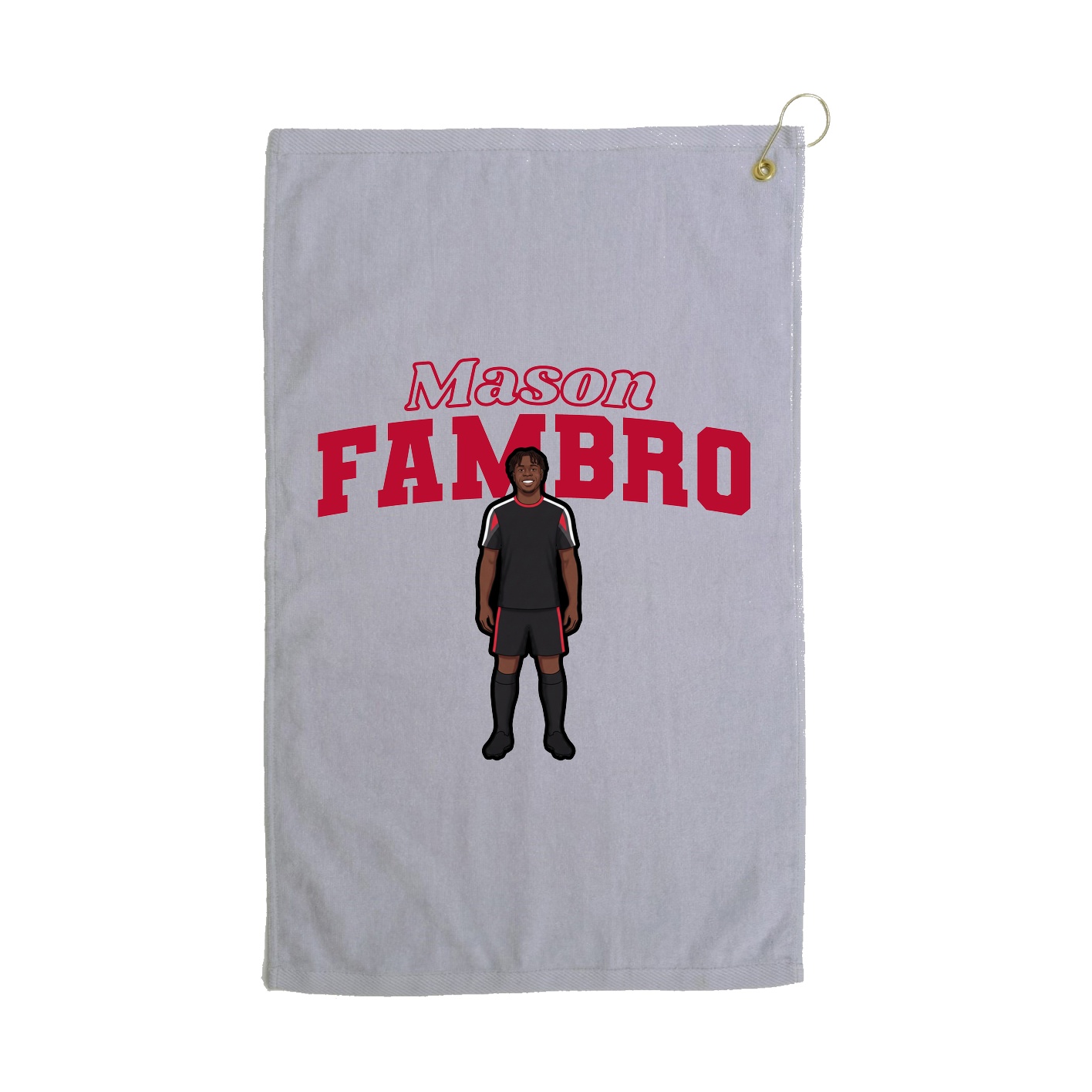 Golf Towel — Name Arch in Grey