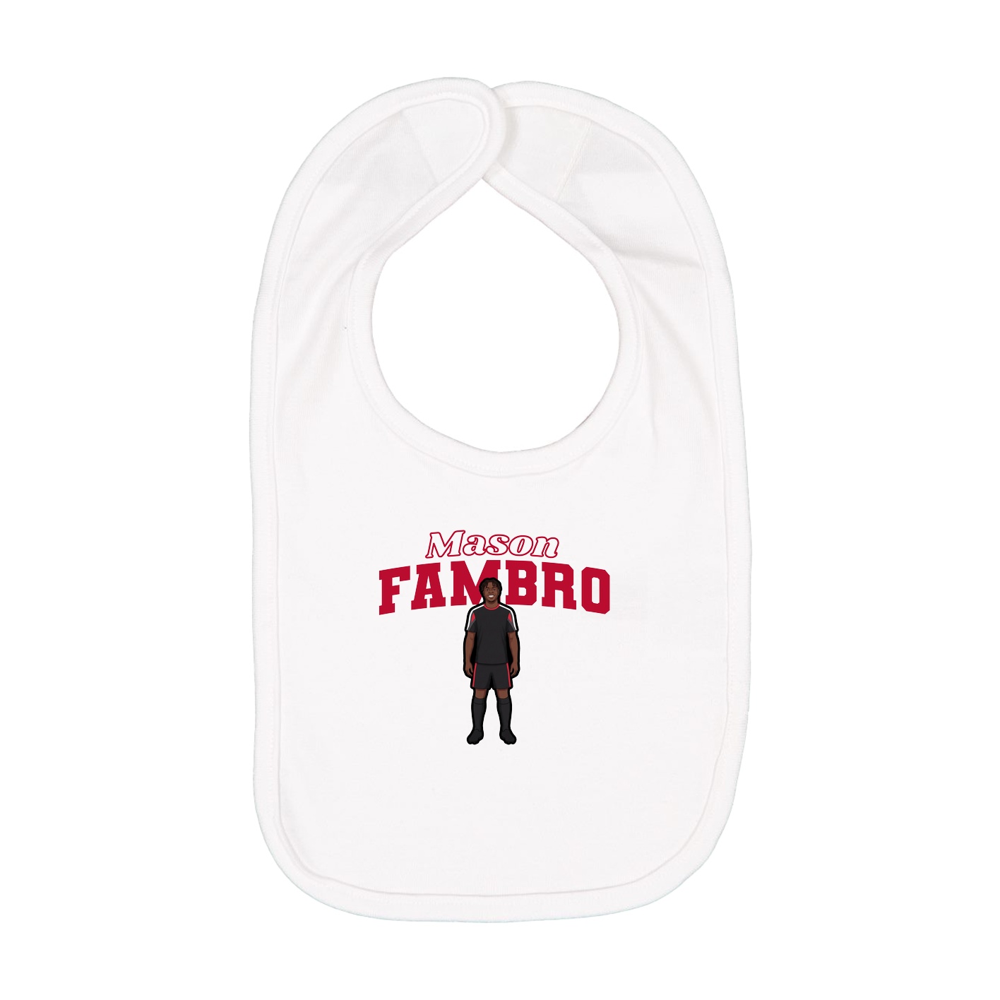 Infant Bib — Name Arch in White