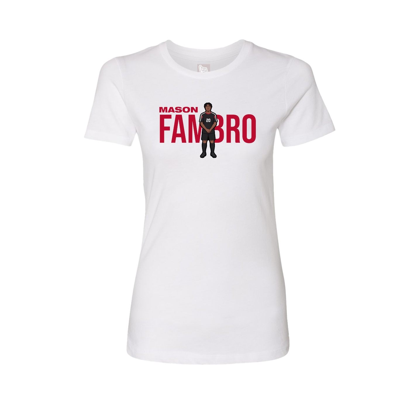 Fitted Women's Tee — Player Name in White