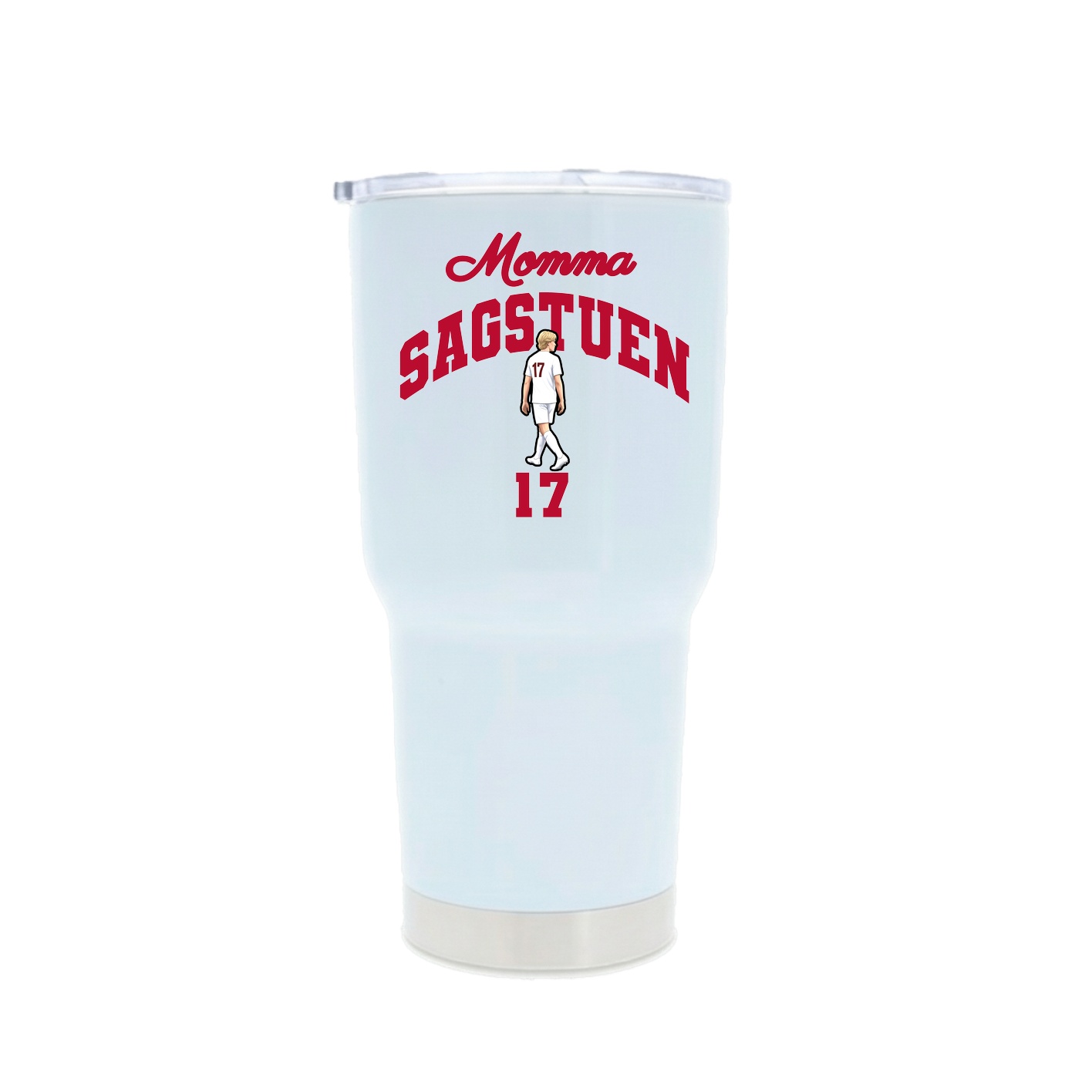 30oz Stainless Steel Tumbler — Mothers Day Arch in White