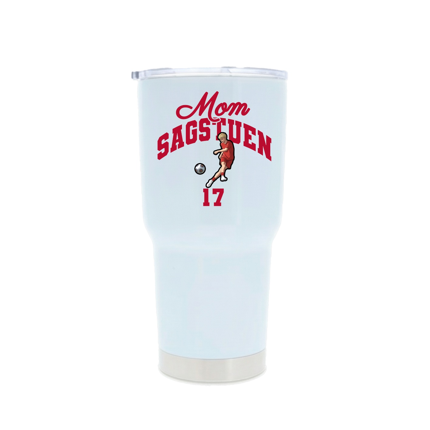 30oz Stainless Steel Tumbler — Mothers Day Arch in White