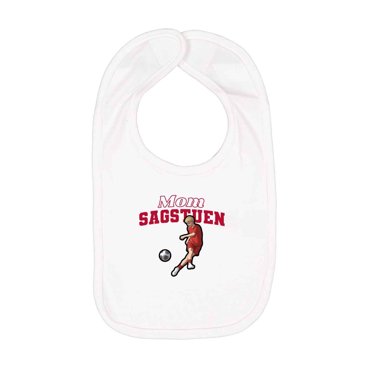Infant Bib — Mothers Day Block in White