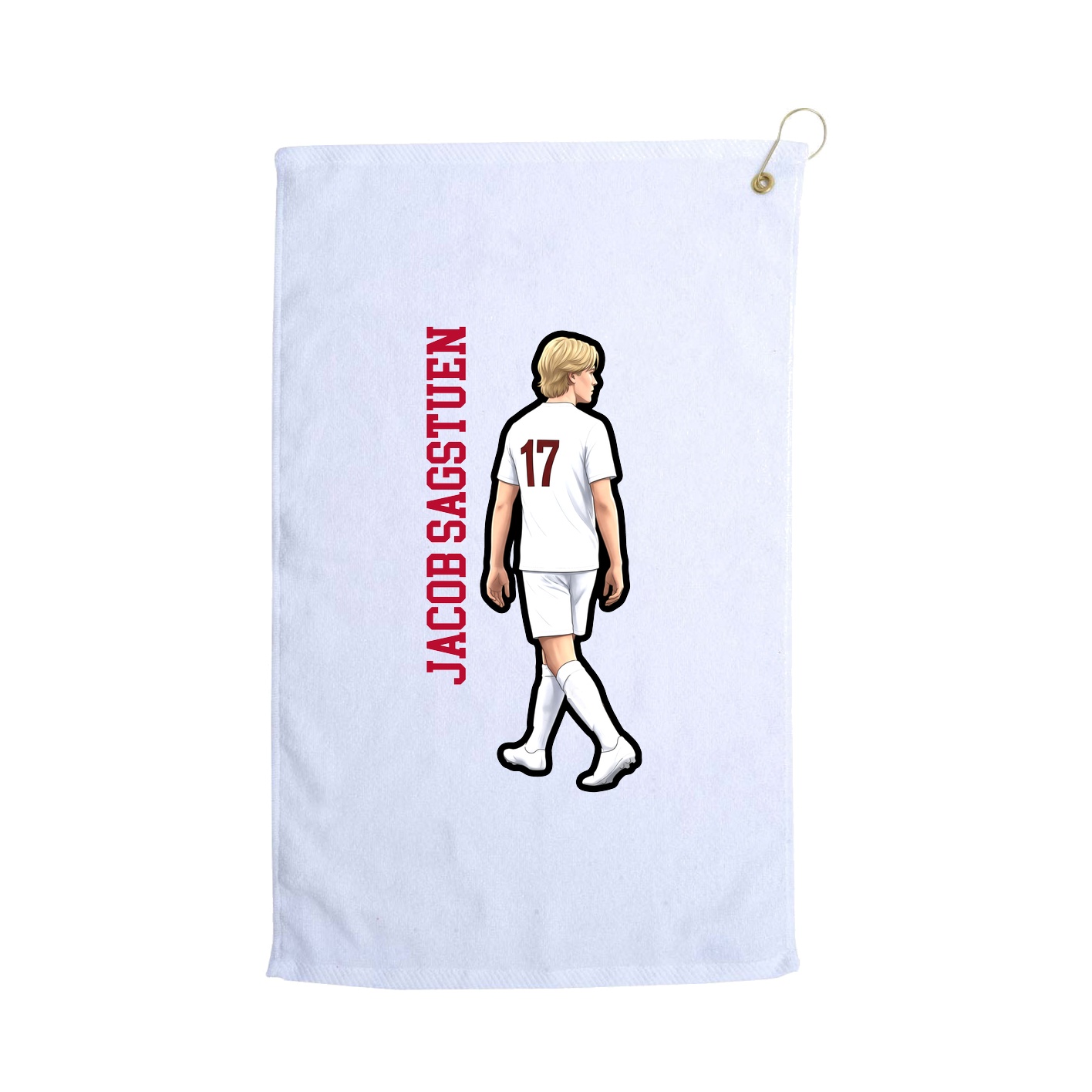 Golf Towel — Name Vertical in White