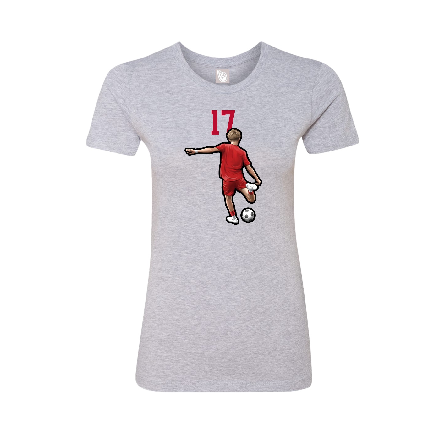Fitted Women's Tee — Number Top in Grey