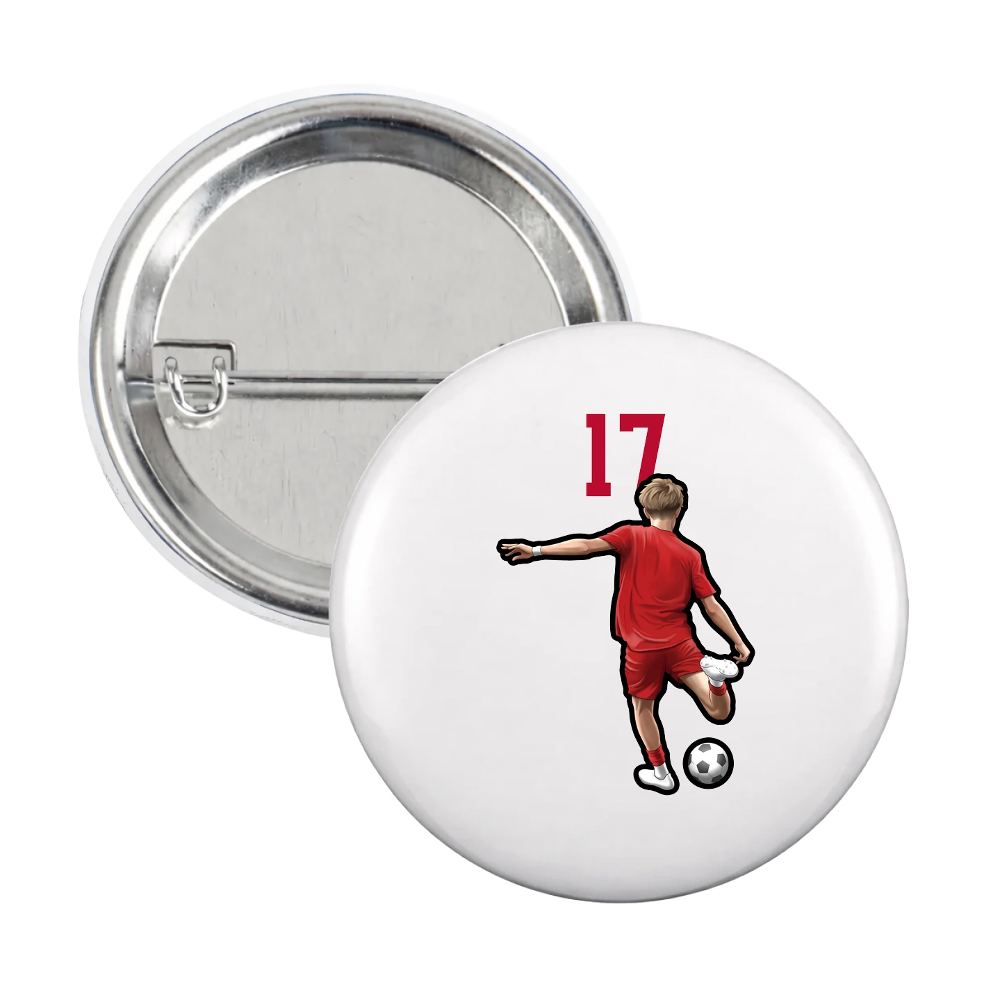 Game Day Button — Number Top in White