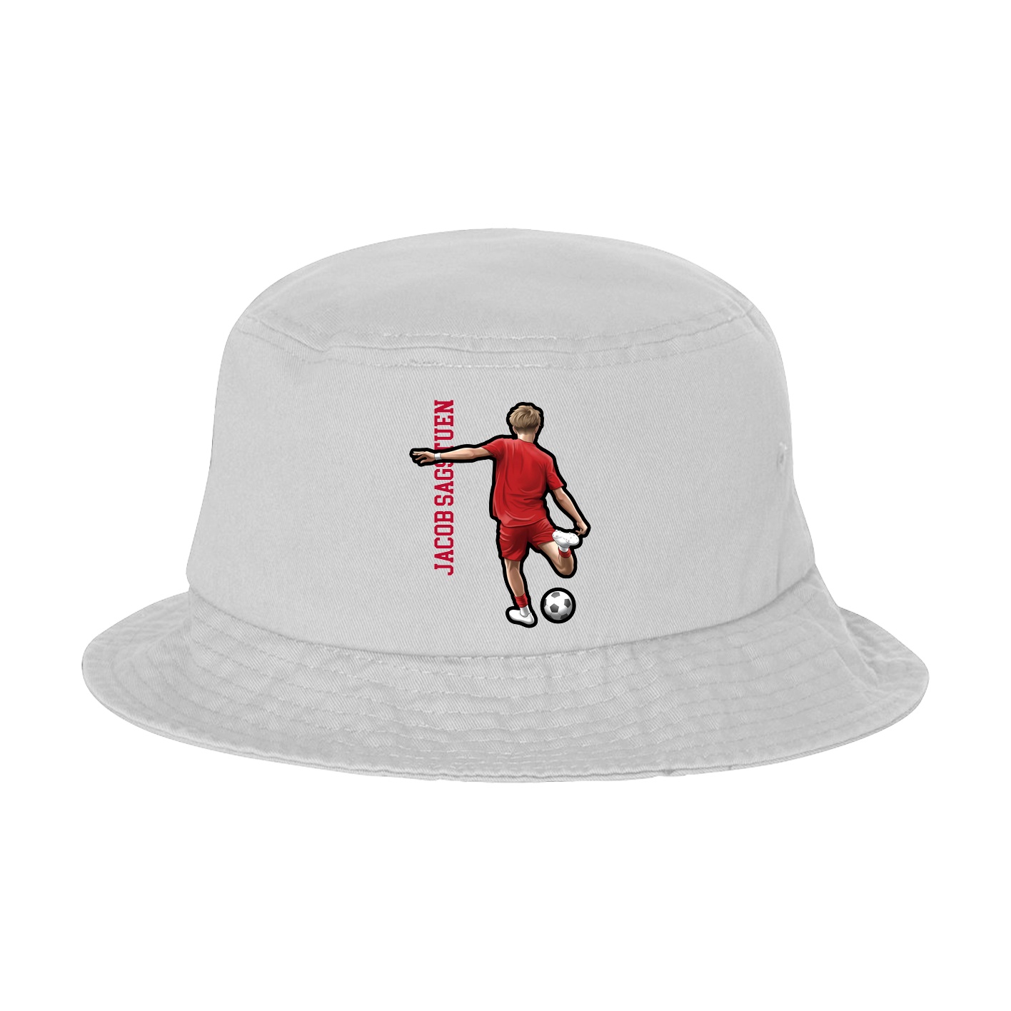 Bucket Cap — Name Vertical in White