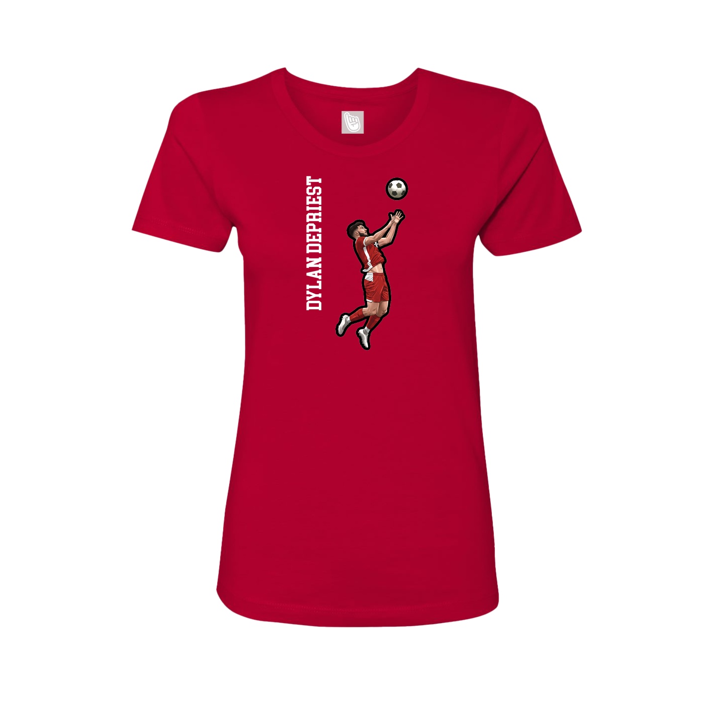 Womens Tee — Name Vertical in Red