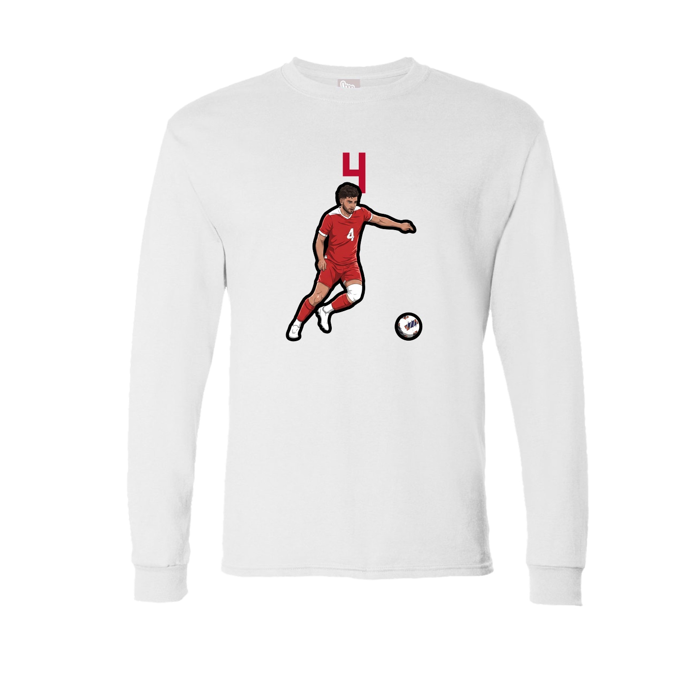 Long Sleeve Tee — Number Top in White