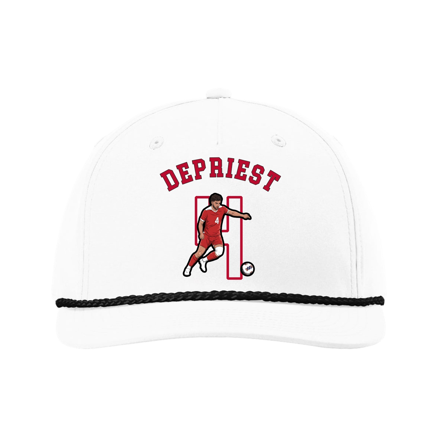 Five-Panel Classic Rope Cap — Shirsey Arch in White